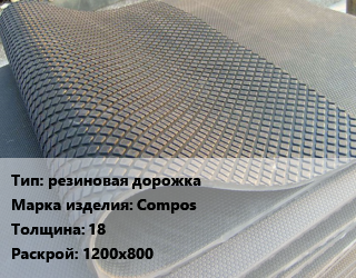 Резиновое покрытие резиновая дорожка Compos 18 1200х800, шт, ячеистое цена от 89640 Тг / шт, где купить, условия доставки в Шымкенте и Южно-Казахстанской области